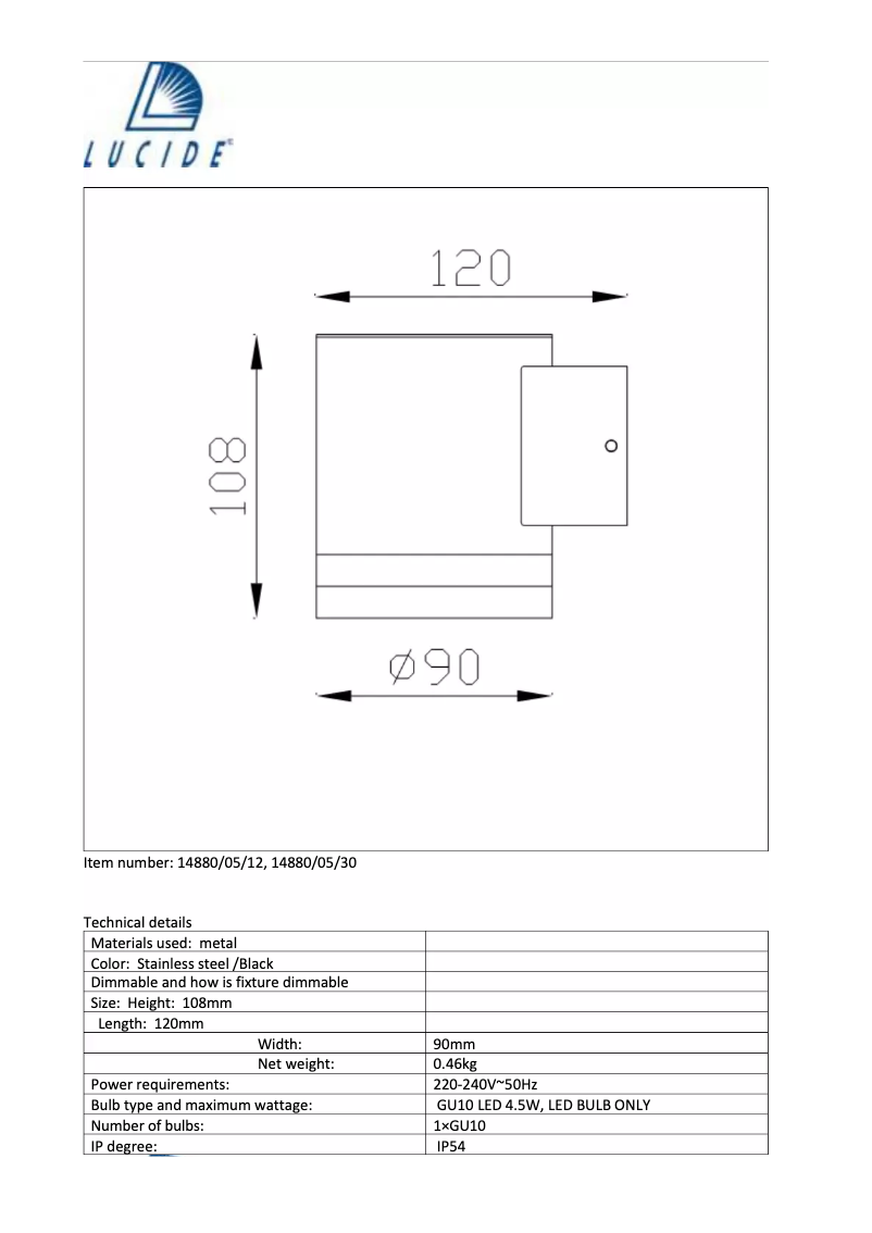 First page image of the manual for Baso-LED