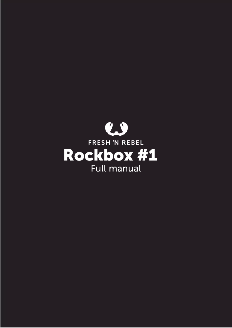 Page 1 of the manual User Manual Fresh 'n Rebel Rockbox #1