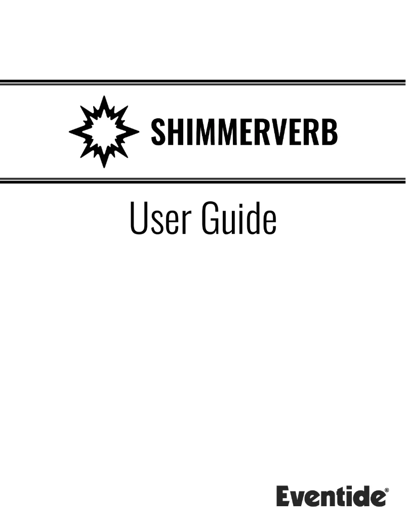 Page 1 of the manual User Manual Eventide ShimmerVerb
