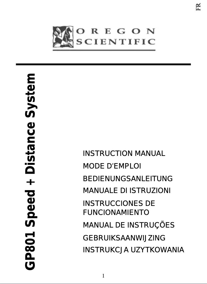 Page 1 of the manual User Manual Oregon Scientific GP801