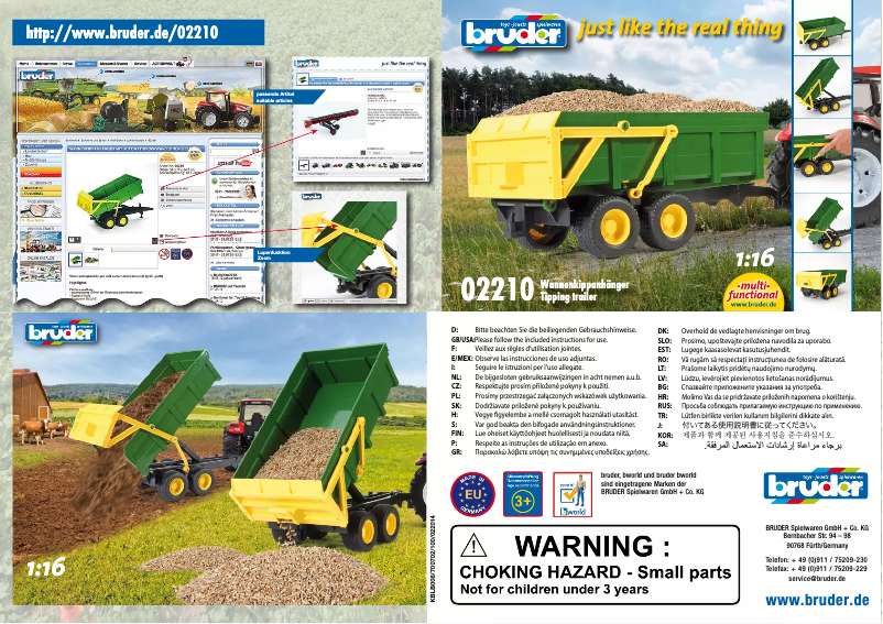 Page 1 of the manual User Manual Bruder 02210