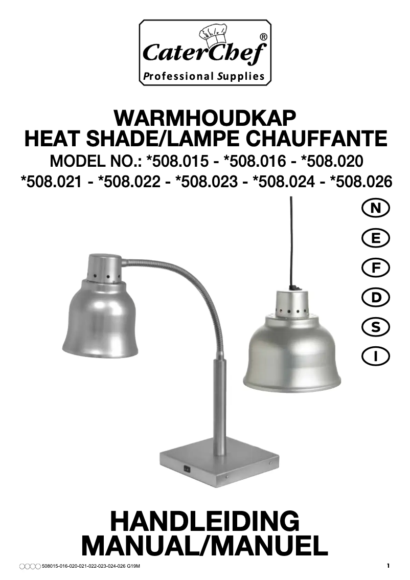 Page 1 of the manual User Manual CaterChef 508024