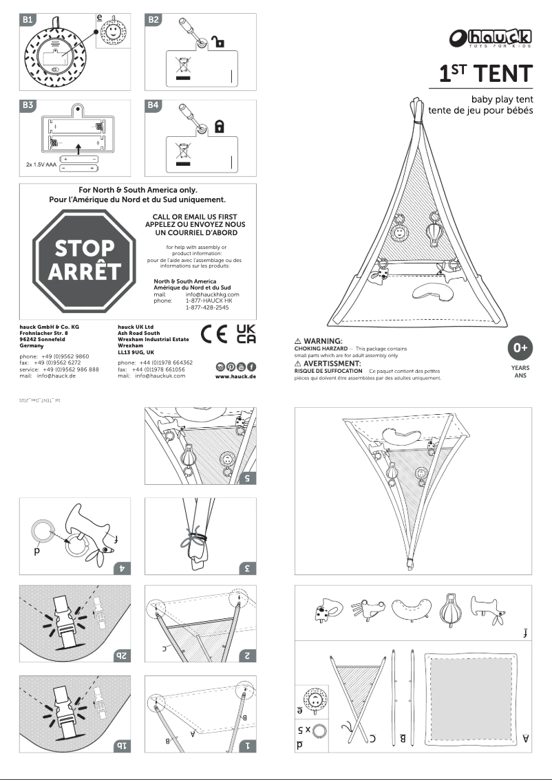 First page image of the manual for 1st Tent