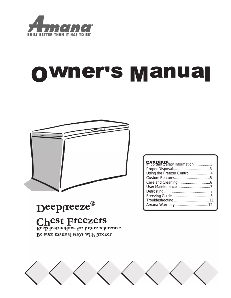 Page 1 of the manual User Manual Amana AC50KW