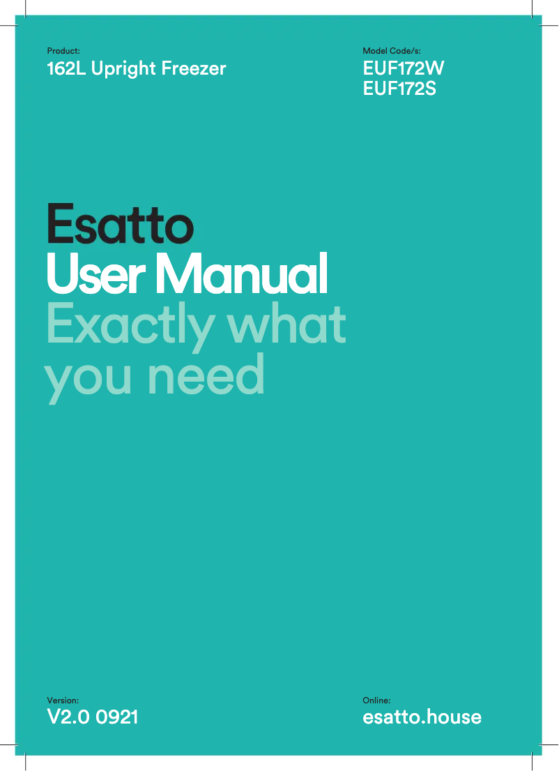 First page image of the manual for EUF172S