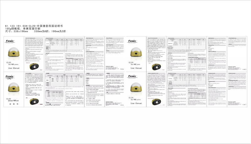 Page 1 of the manual User Manual Fenix CL20