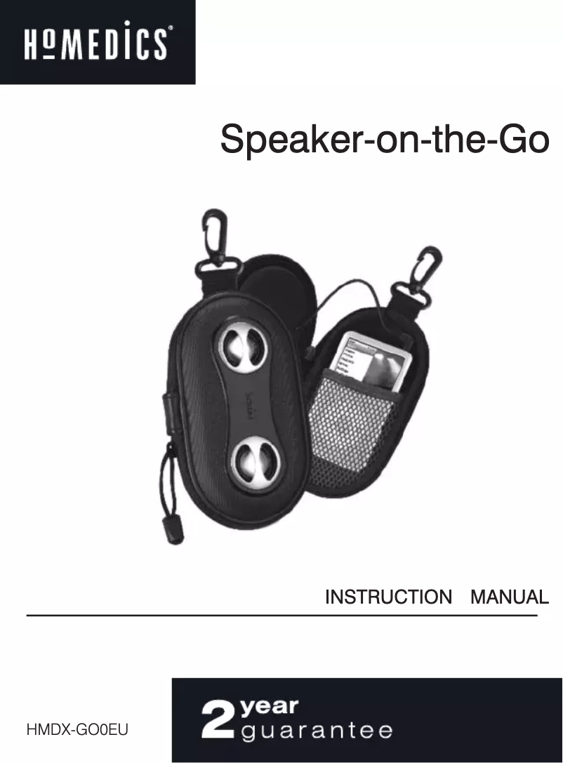 Page 1 of the manual User Manual Homedics HMDX-GO