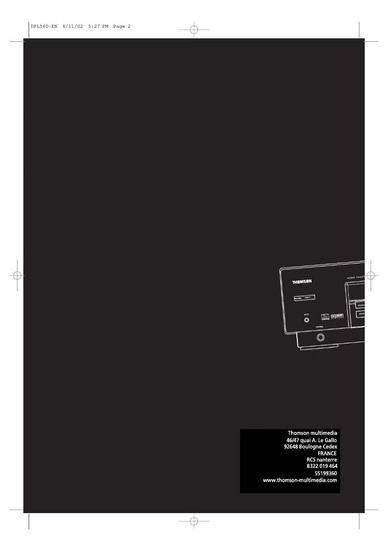 First page image of the manual for DPL560HT