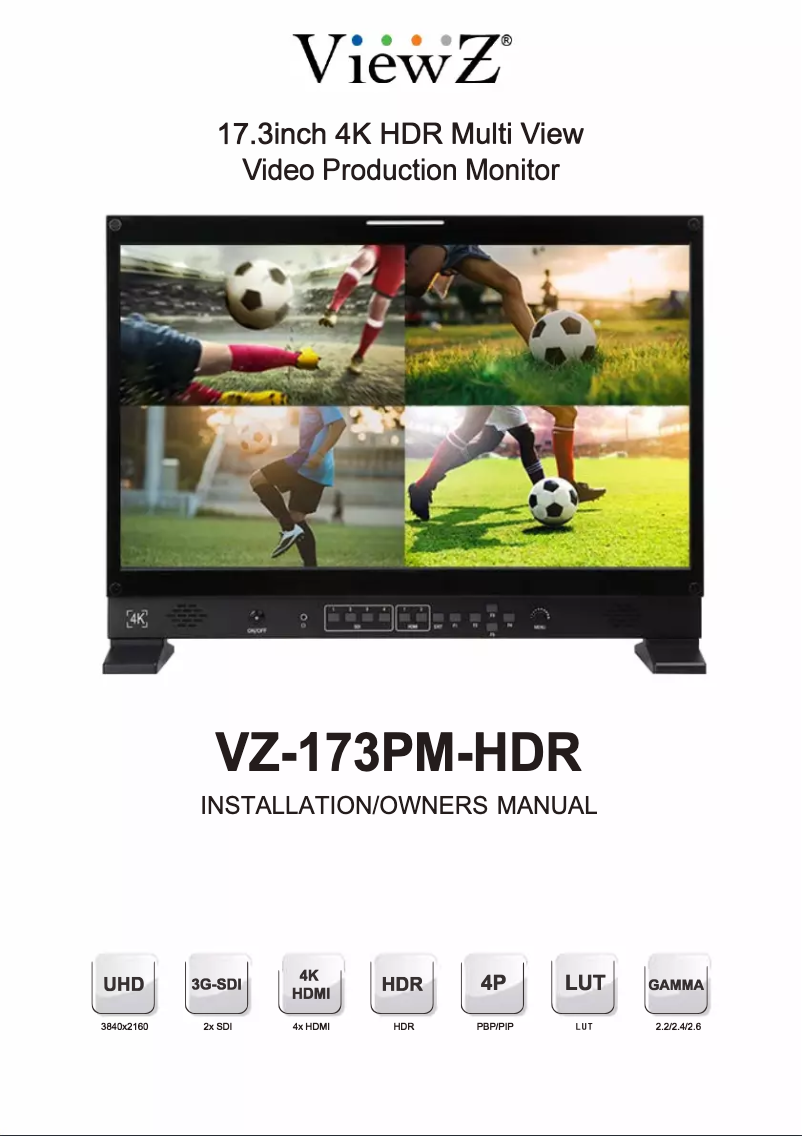 First page image of the manual for VZ-173PM-HDR