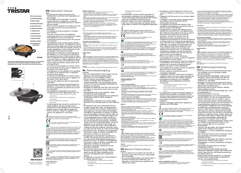 First page image of the manual for PZ-9130