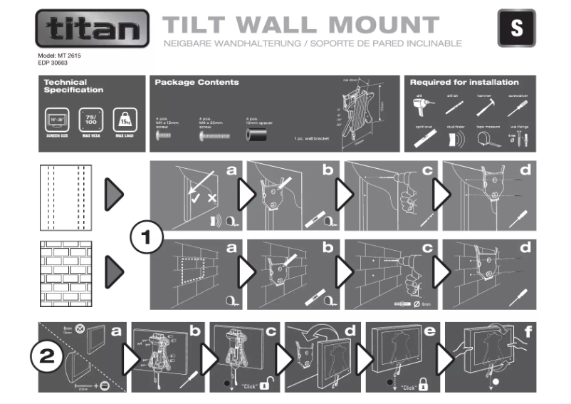 Page 1 of the manual User Manual Titan MT 2615