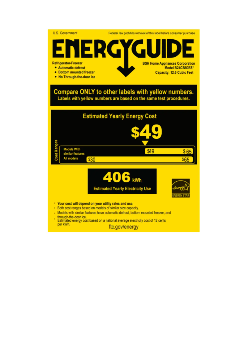 Page 1 of the manual Energy Label Bosch B24CB50ESS