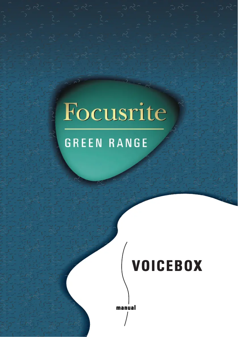 Page 1 de la notice Manuel utilisateur Focusrite Green 3 Voicebox