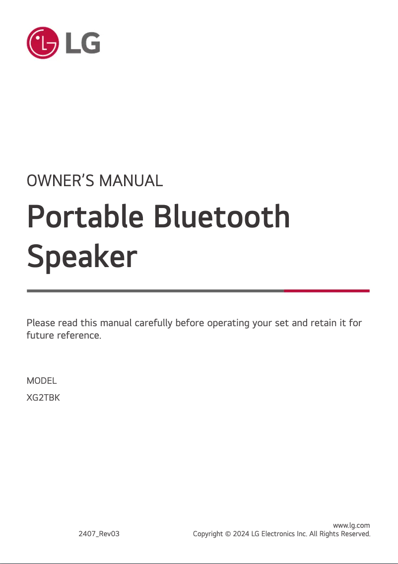 First page image of the manual for XBOOM Go