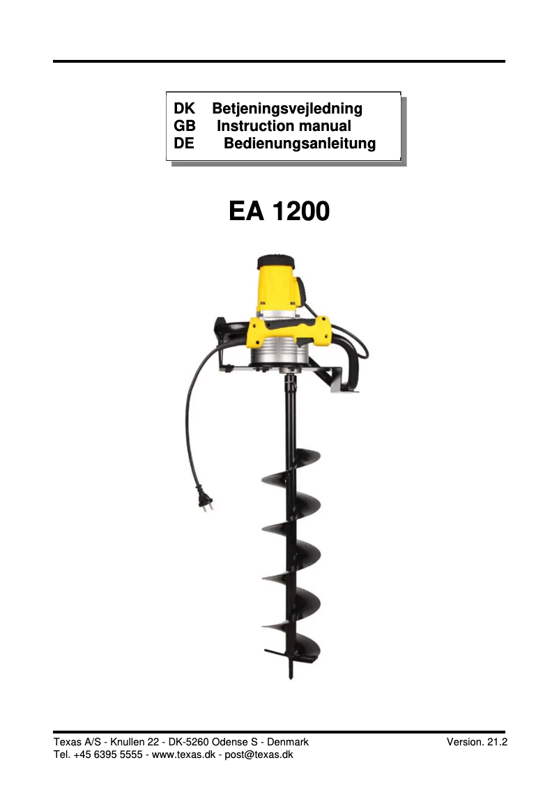 First page image of the manual for EA 1200