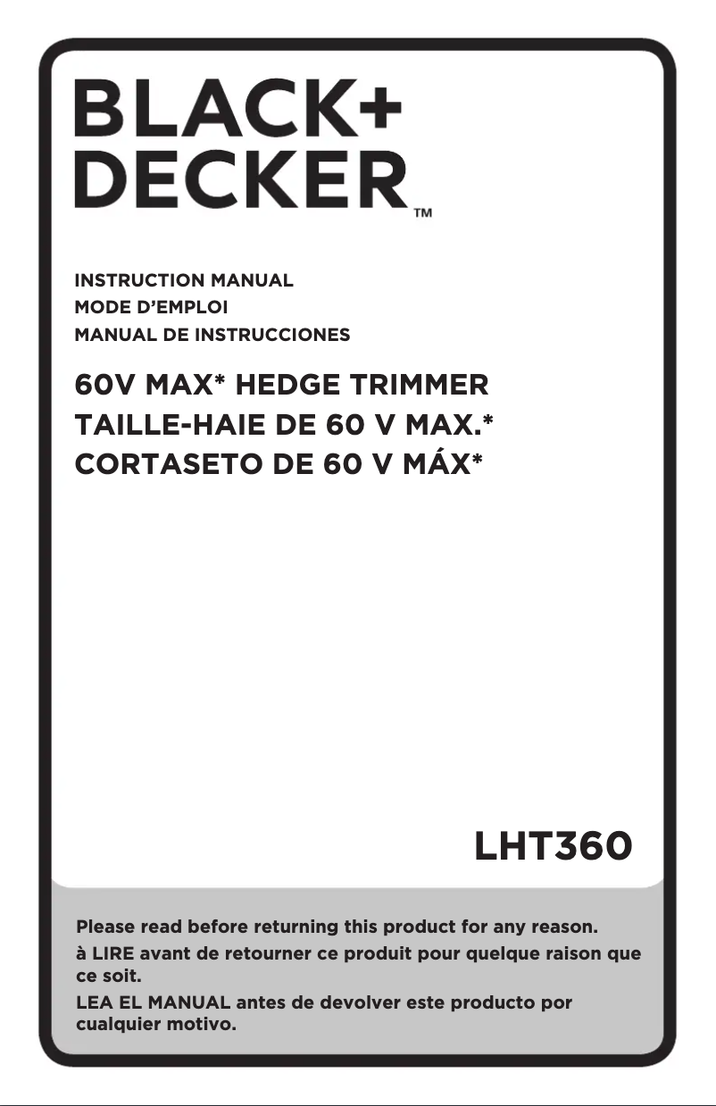 Page 1 of the manual User Manual Black & Decker LHT360C