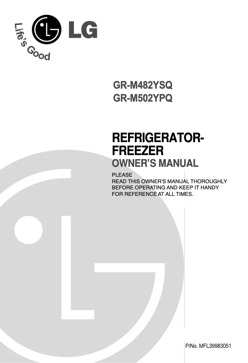Page 1 of the manual User Manual LG GR-M482YSQ