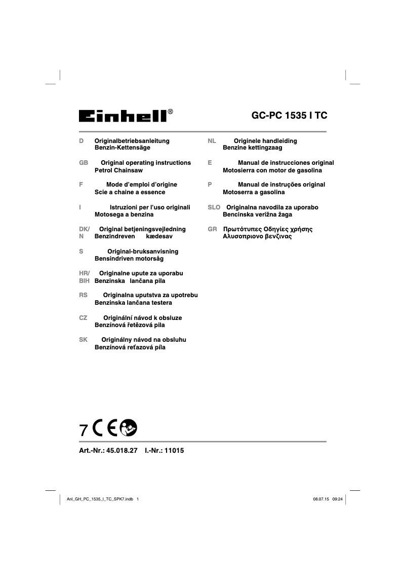 First page image of the manual for GC-PC 1535 I TC