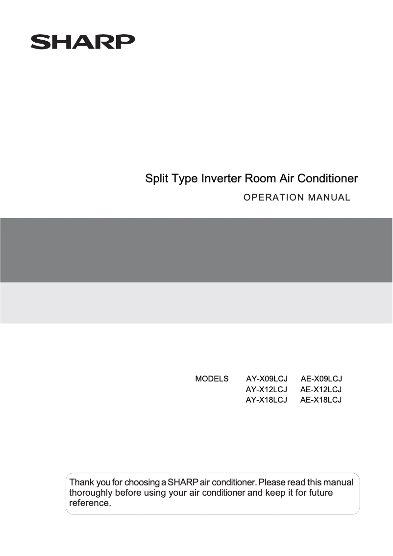 First page image of the manual for AE-X12LCJ