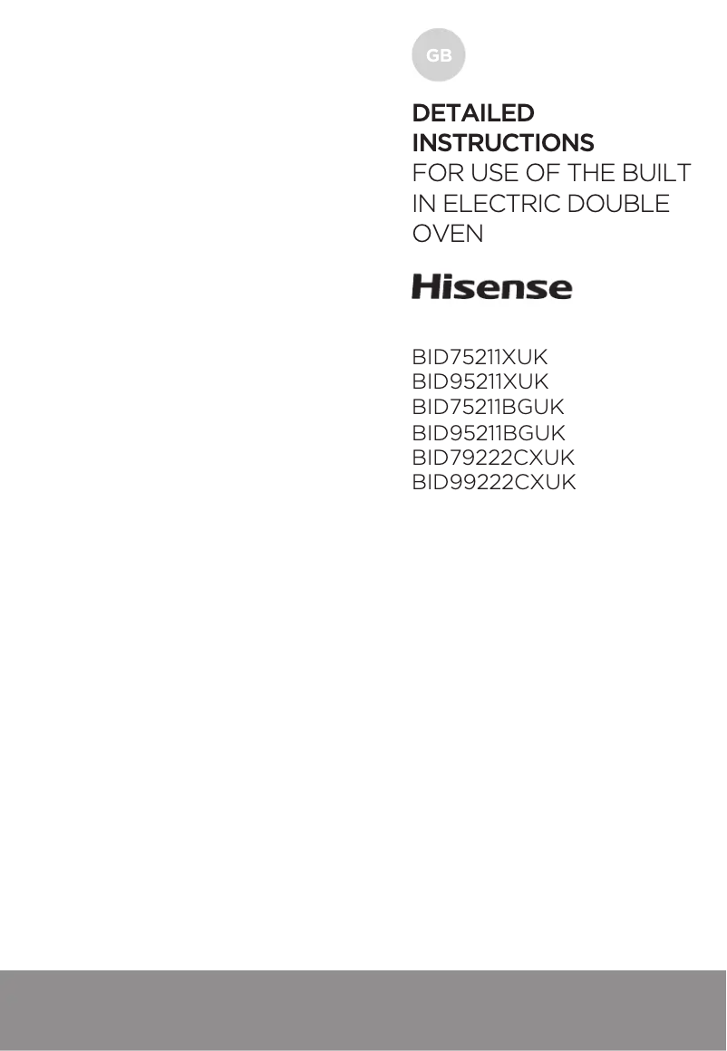 Page 1 of the manual User Manual Hisense BID99222CXUK