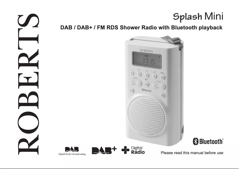 Page 1 of the manual User Manual Roberts Splash Mini