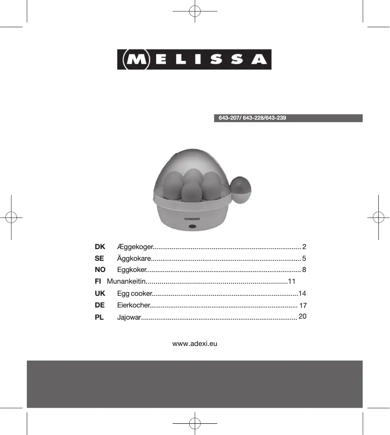 Page 1 of the manual User Manual Melissa 643-239