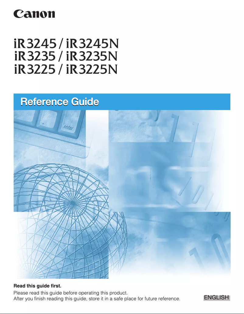 Page 1 of the manual User Manual Canon imageRUNNER 3245e