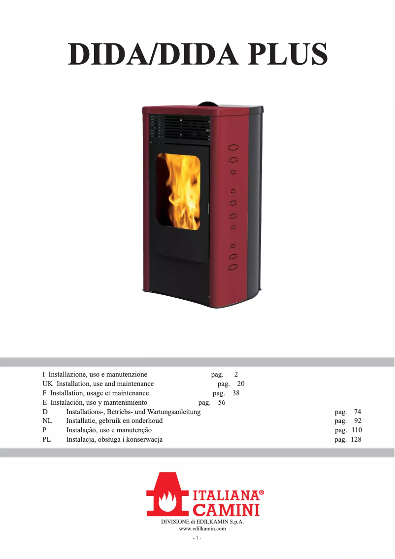 First page image of the manual for DIDA PLUS