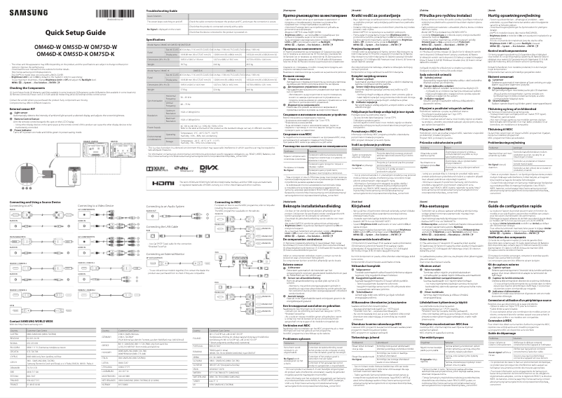 Page 1 of the manual User Manual Samsung LH46OMDPKBC