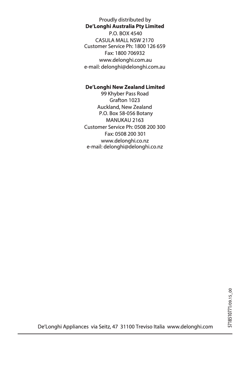 First page image of the manual for Radia S TRRS1224T