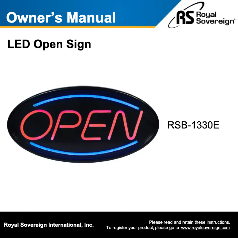 Page 1 of the manual User Manual Royal Sovereign Melody X M-CR612