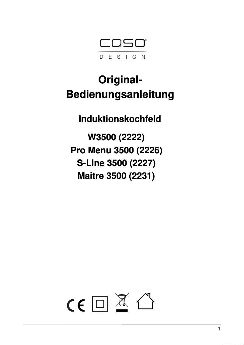 Page 1 of the manual User Manual Caso Pro Menu 3500