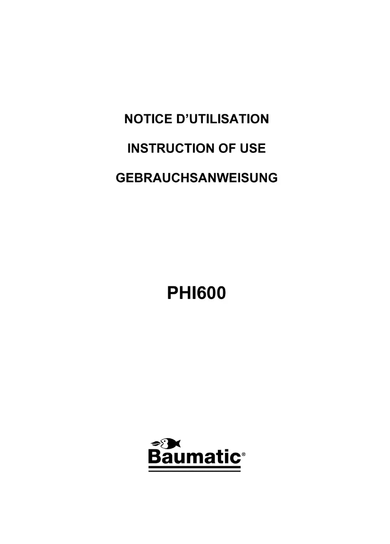 First page image of the manual for PHI600