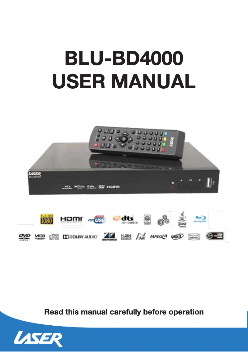 First page image of the manual for BLU-BD4000
