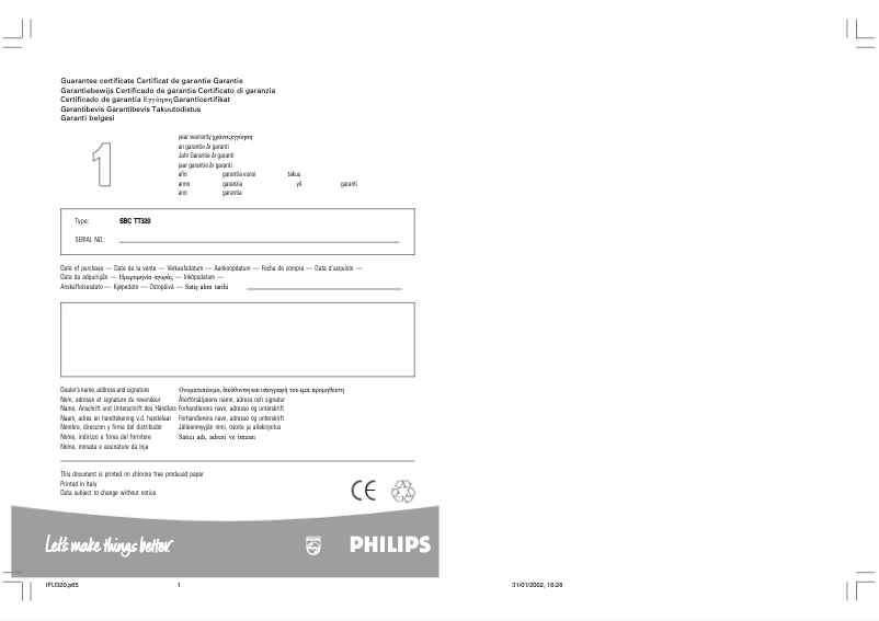First page image of the manual for SBCTT350
