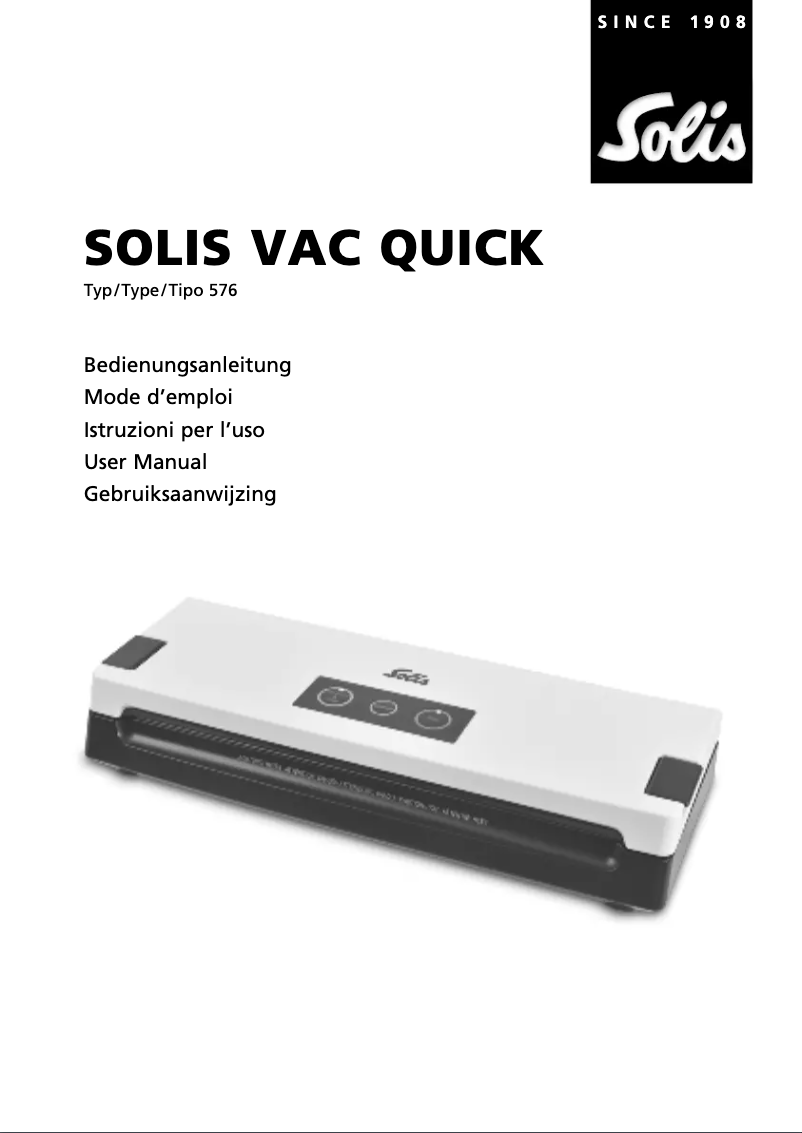 First page image of the manual for Vac Quick 576