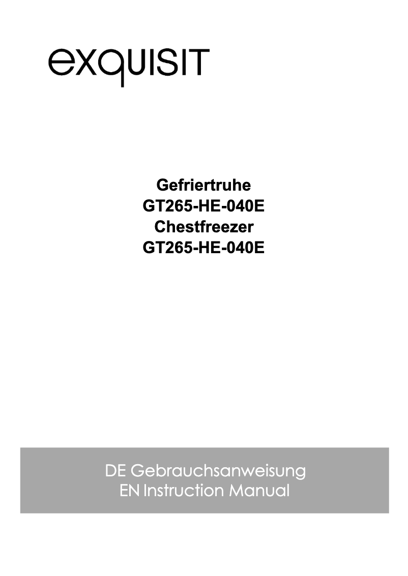 First page image of the manual for GT265-HE-040E