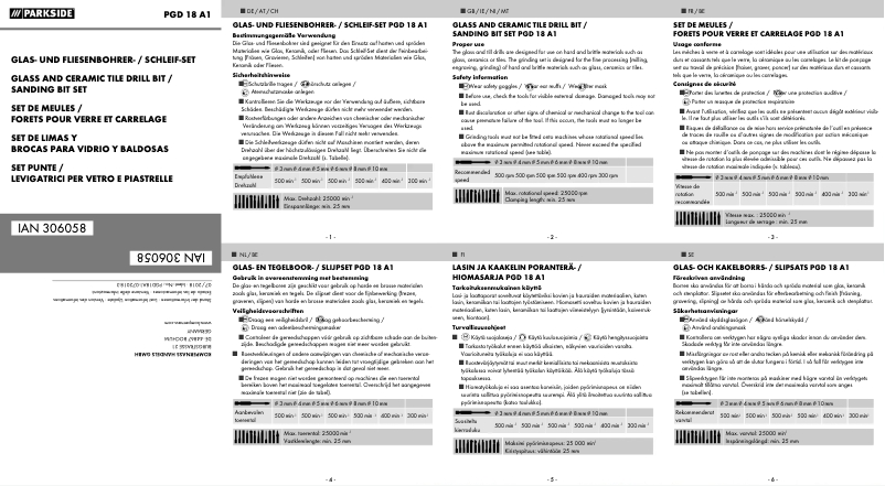 First page image of the manual for PGD 18 A1