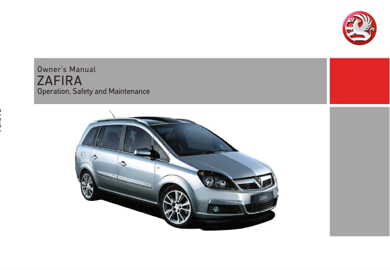 Image de la première page du manuel de l'appareil Zafira (2007)