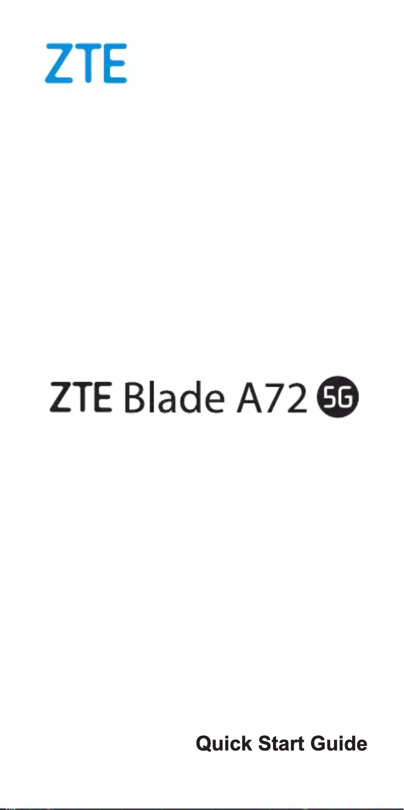 First page image of the manual for Blade A72