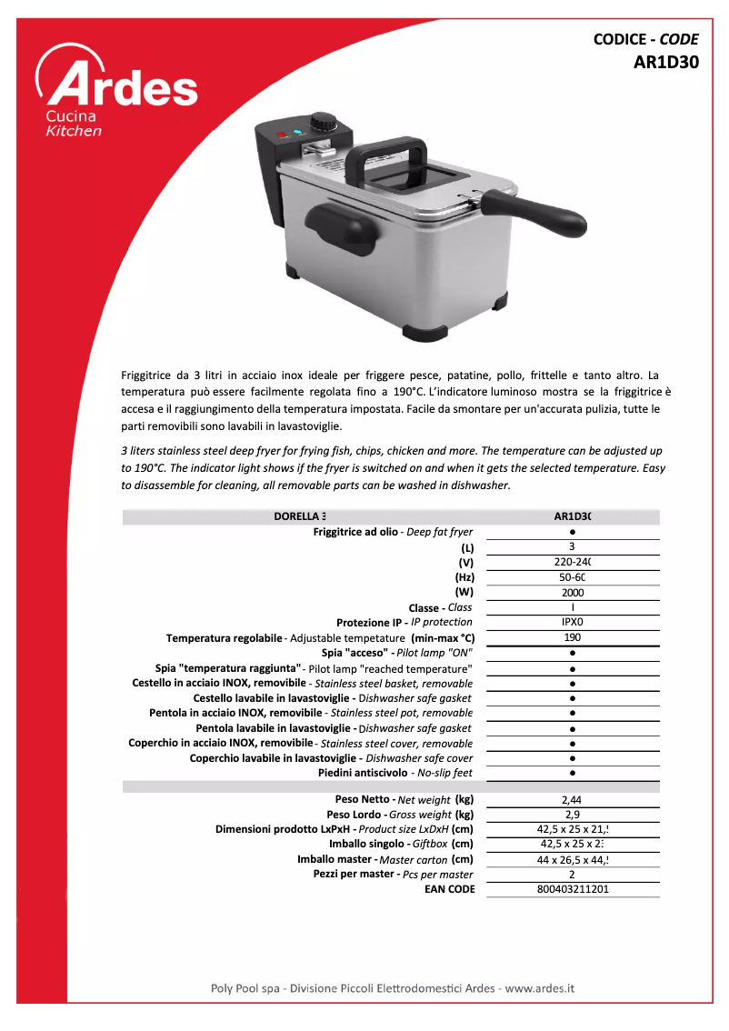 Image de la première page du manuel de l'appareil AR1D30