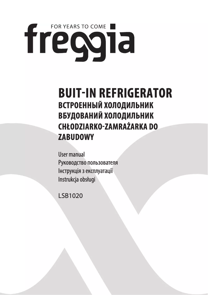 Page 1 of the manual User Manual Freggia LSB1020