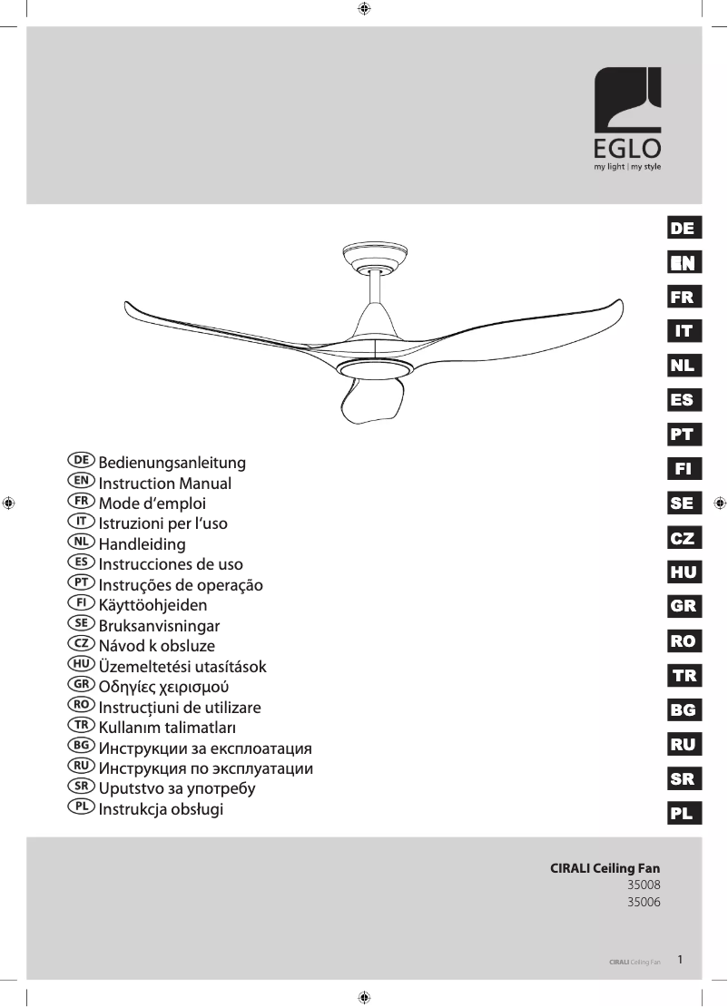 First page image of the manual for Cirali