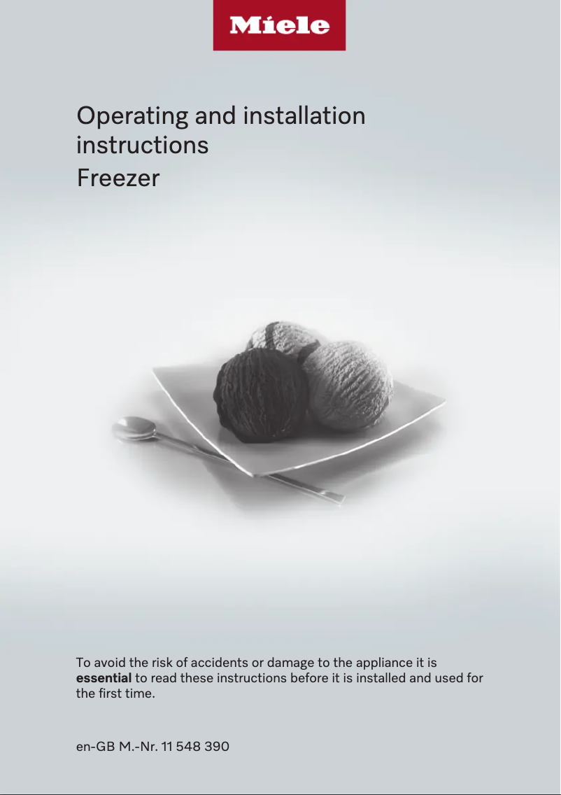 Page 1 of the manual Instruction Manual Miele F 2413 Vi