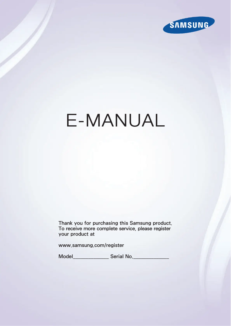 First page image of the manual for UN46H7150