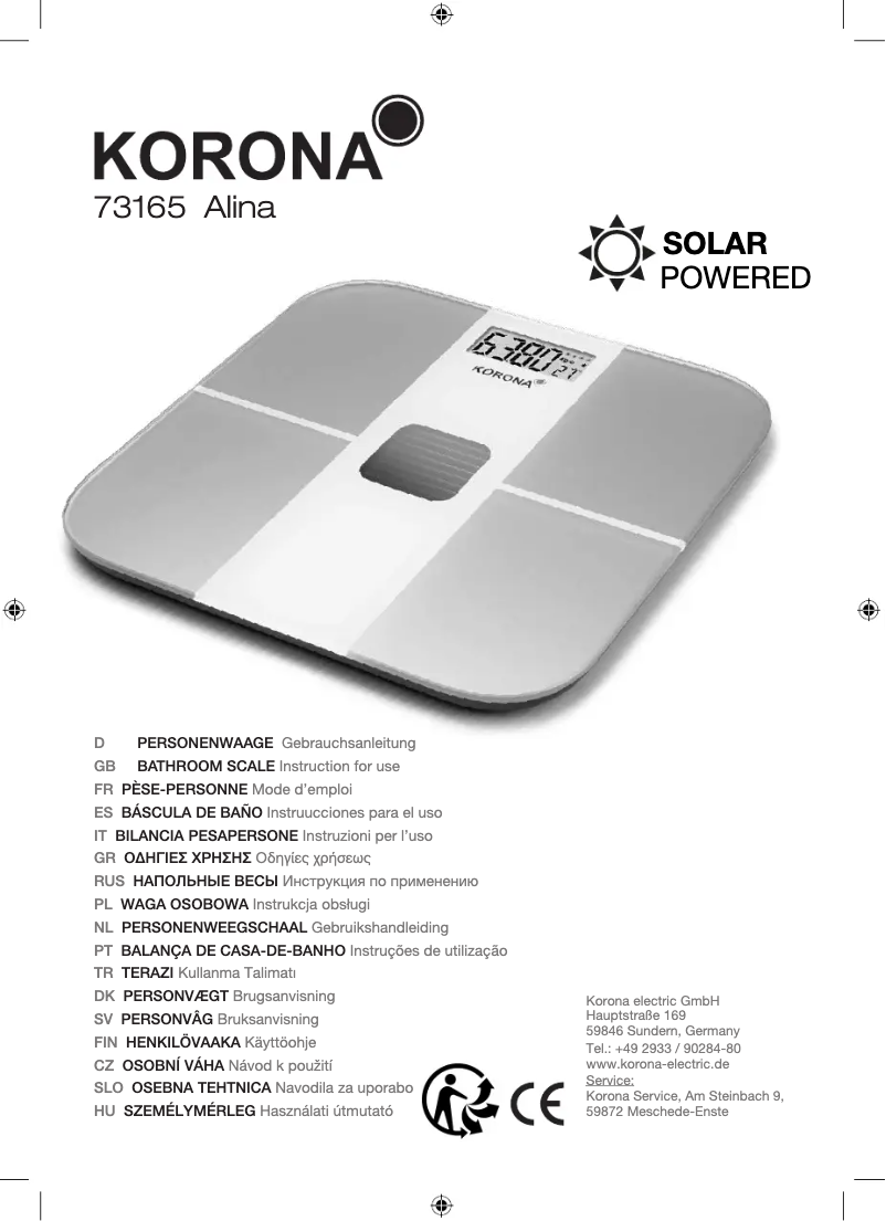 Image de la première page du manuel de l'appareil Alina 73165