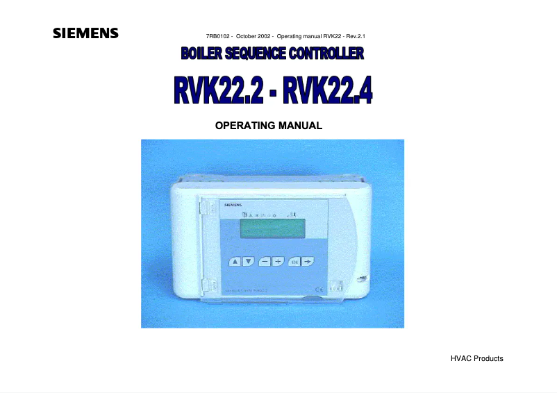 First page image of the manual for RVK22.4