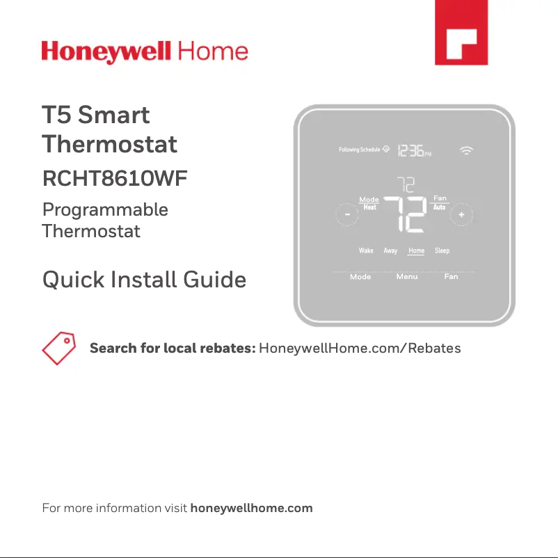 First page image of the manual for RTH7560E1001/U