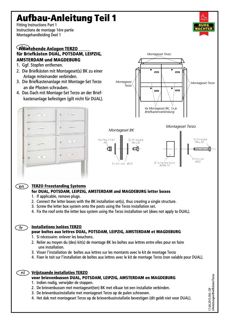 First page image of the manual for Dual-Front ANT 1 BK