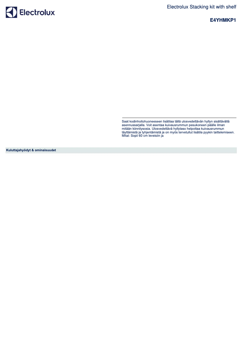 Page 1 of the manual User Manual AEG E4YHMKP1